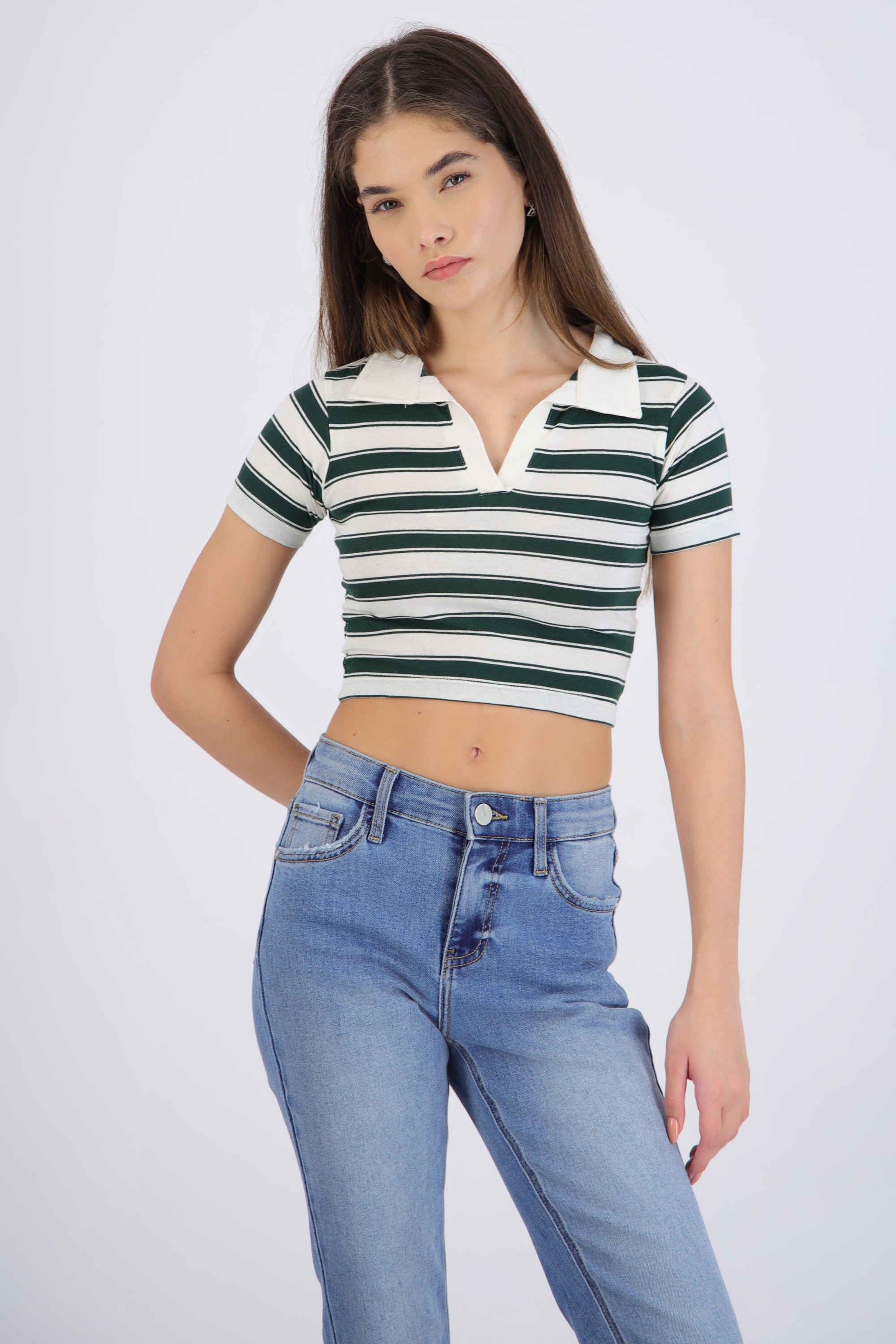 Playera rayas manga corta
