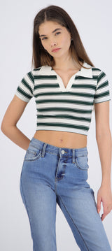 Playera rayas manga corta