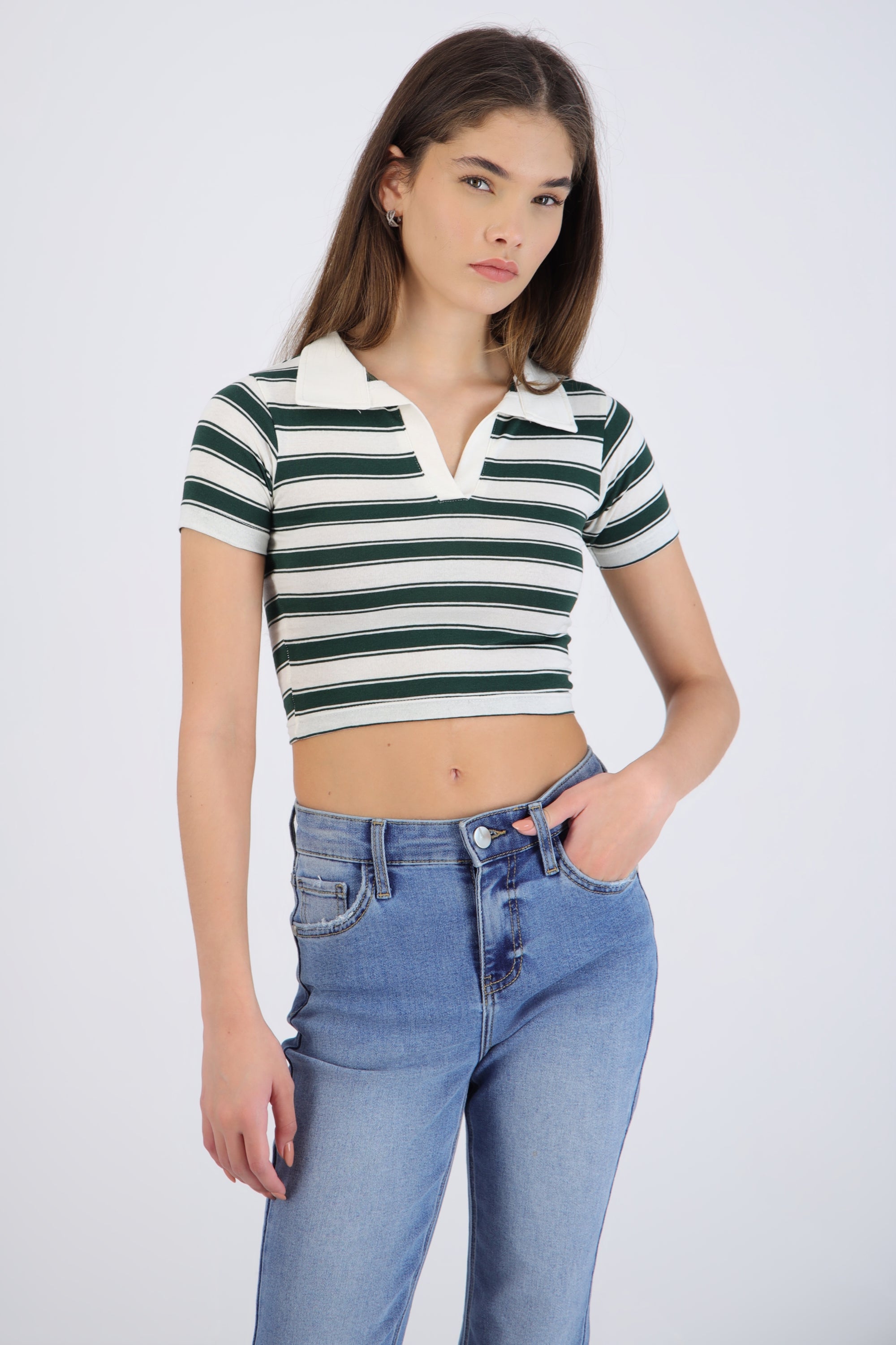 Playera rayas manga corta