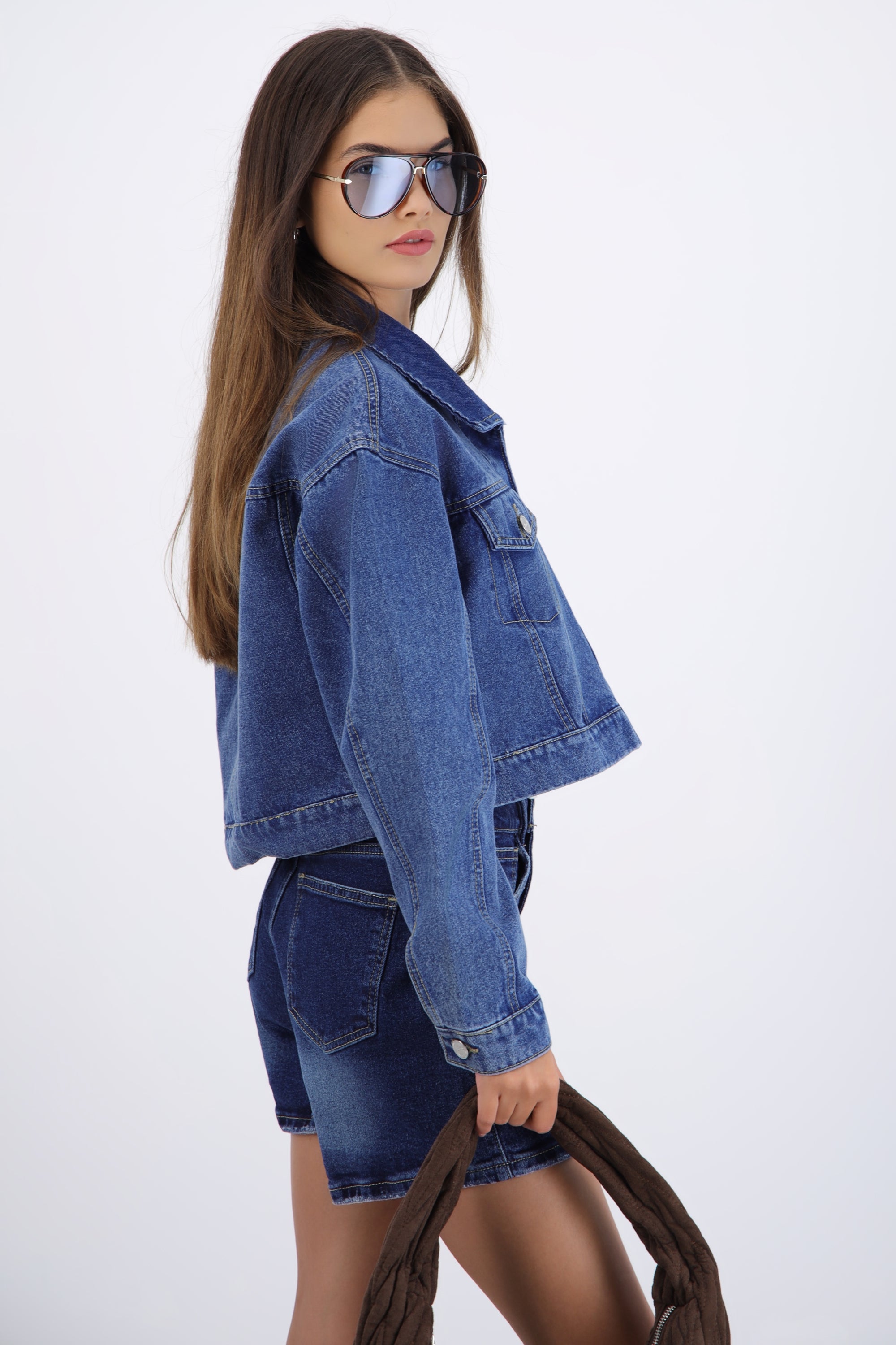 Chamarra denim corset