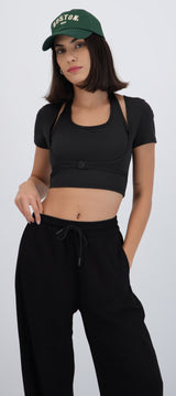Top doble con ajuste en cintura