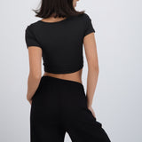 Top doble con ajuste en cintura