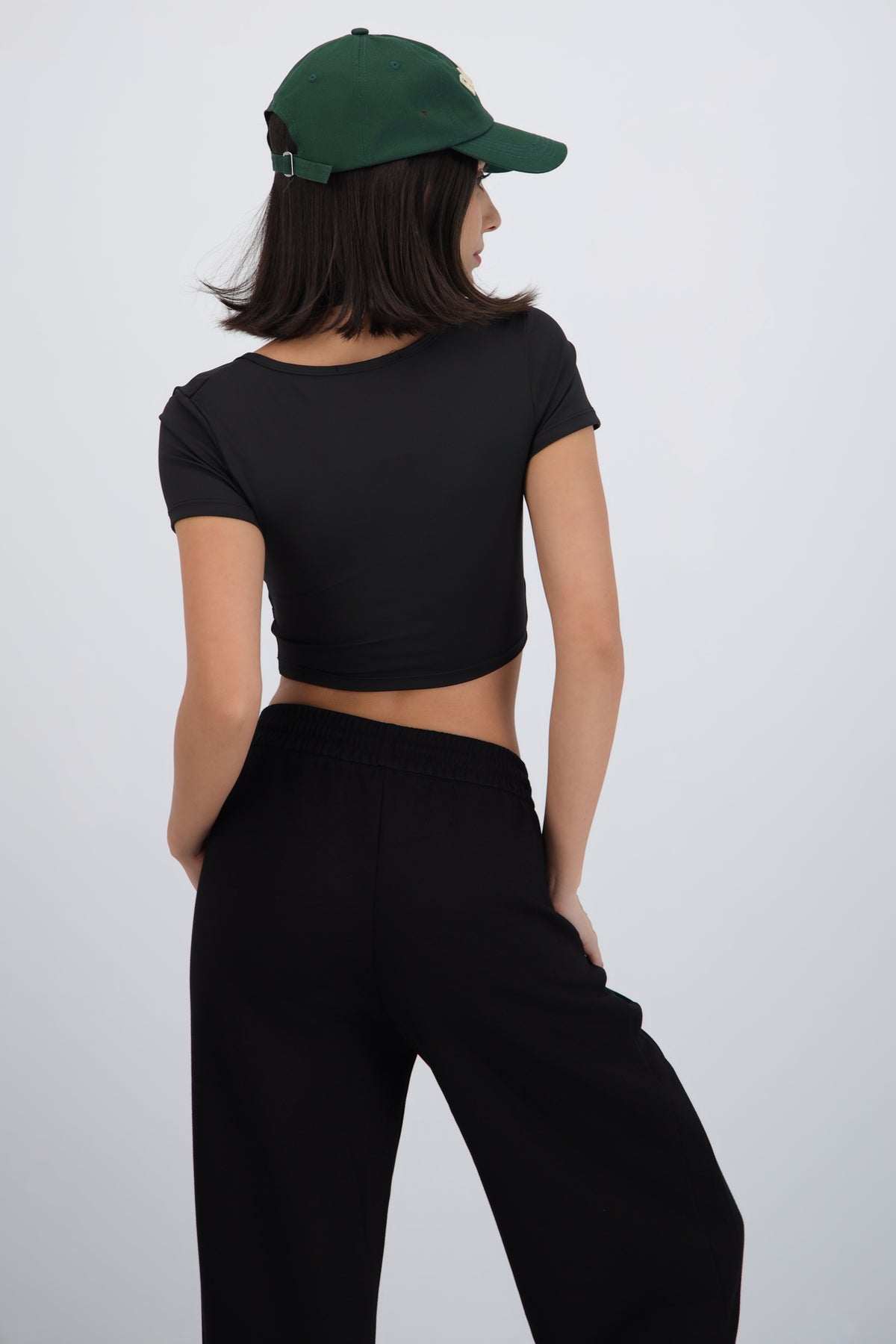 Top doble con ajuste en cintura NEGRO