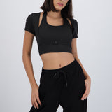Top doble con ajuste en cintura