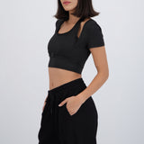 Top doble con ajuste en cintura