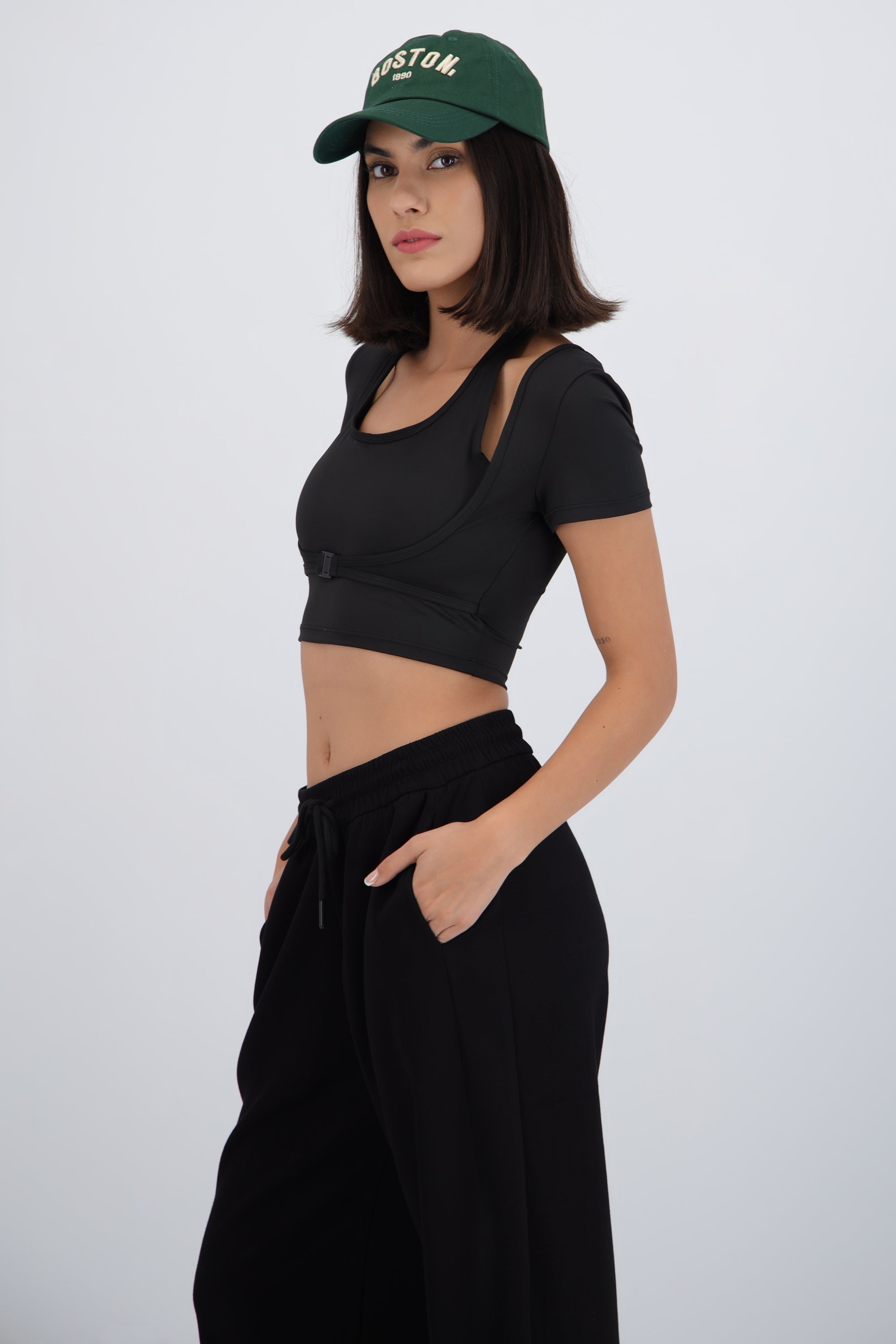Top doble con ajuste en cintura