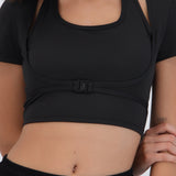 Top doble con ajuste en cintura