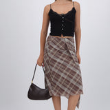 Falda midi cuadros