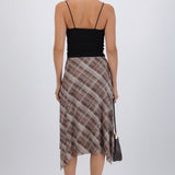 Falda midi cuadros