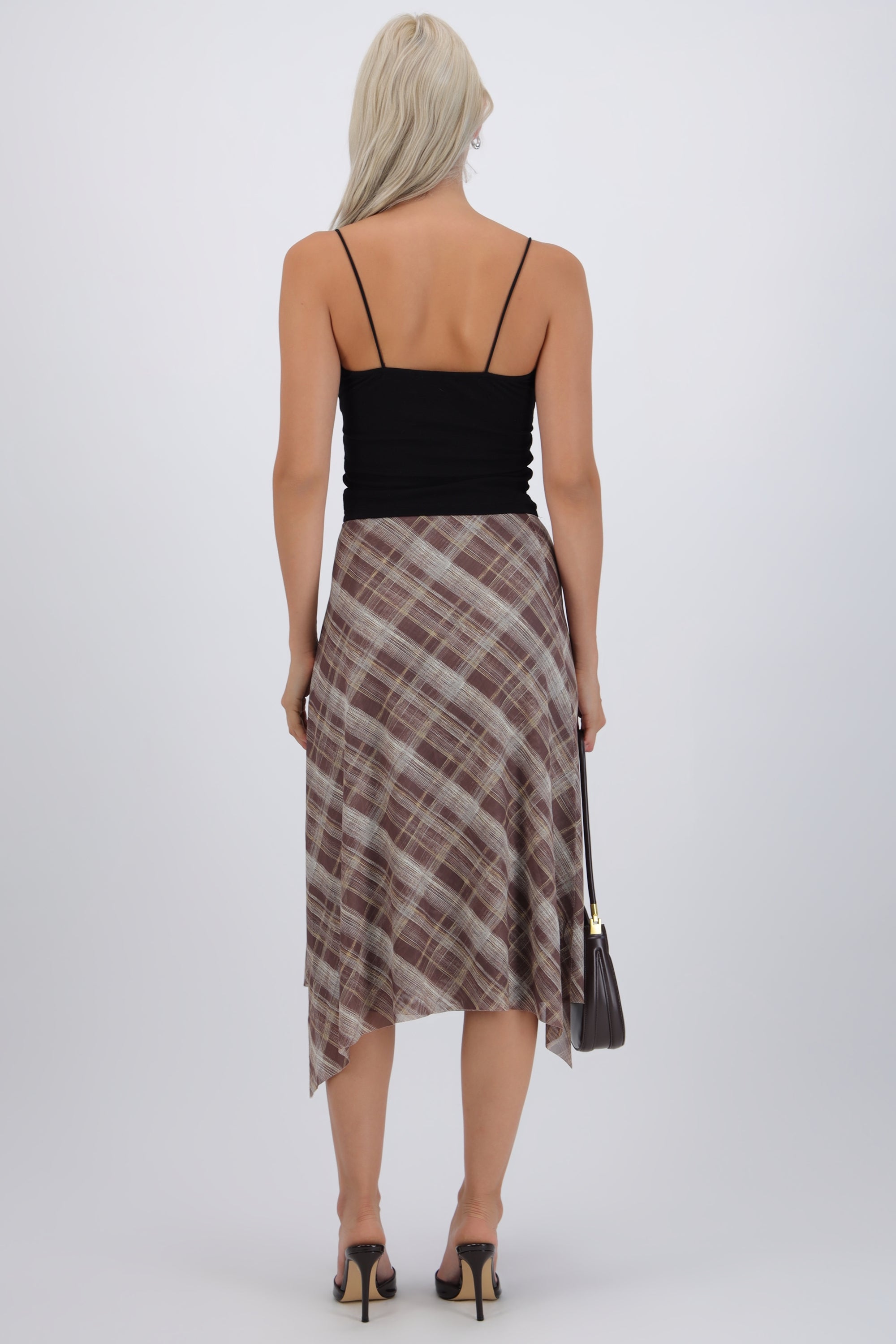 Falda midi cuadros