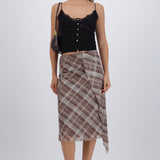 Falda midi cuadros