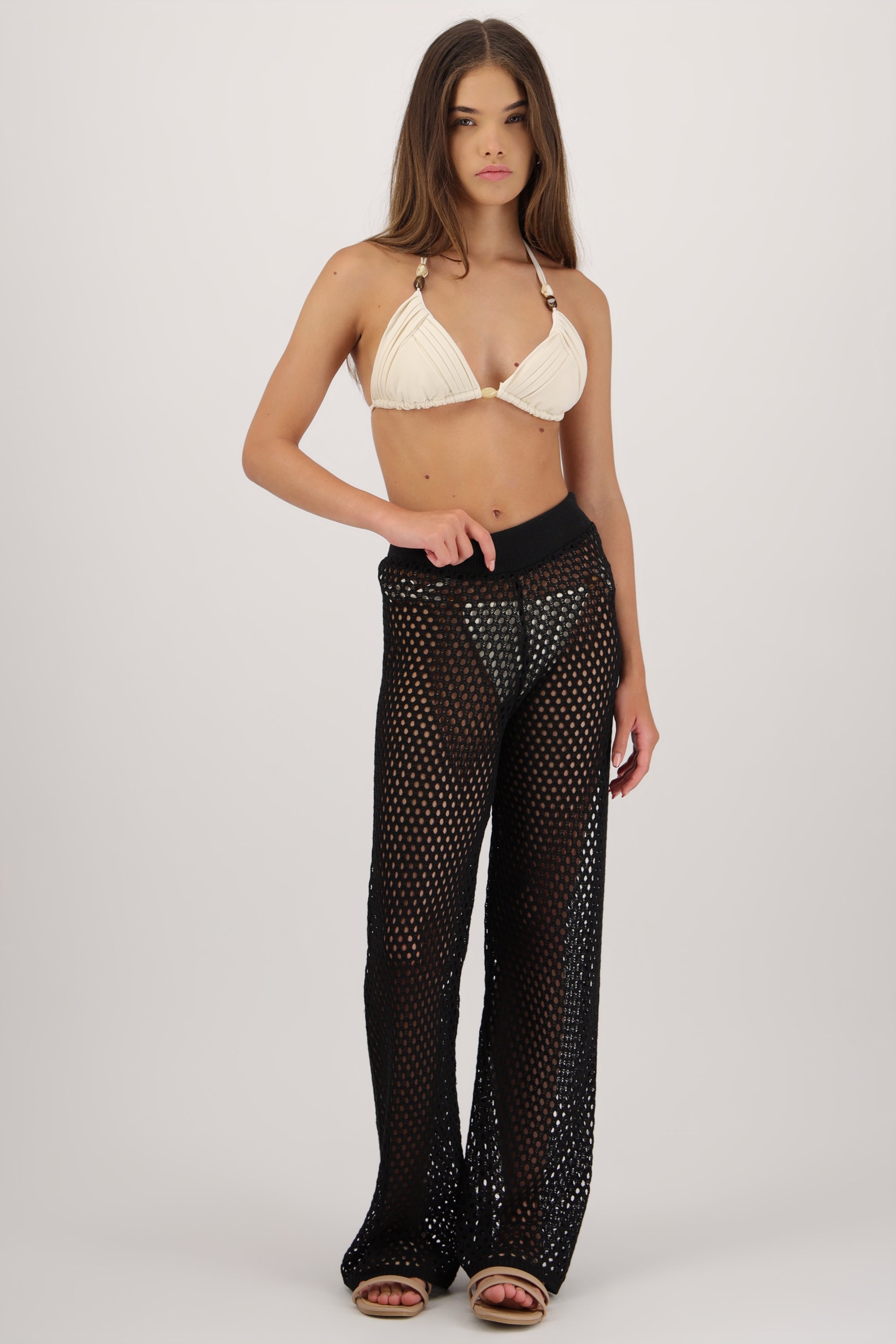 Pantalon tejido resorte NEGRO