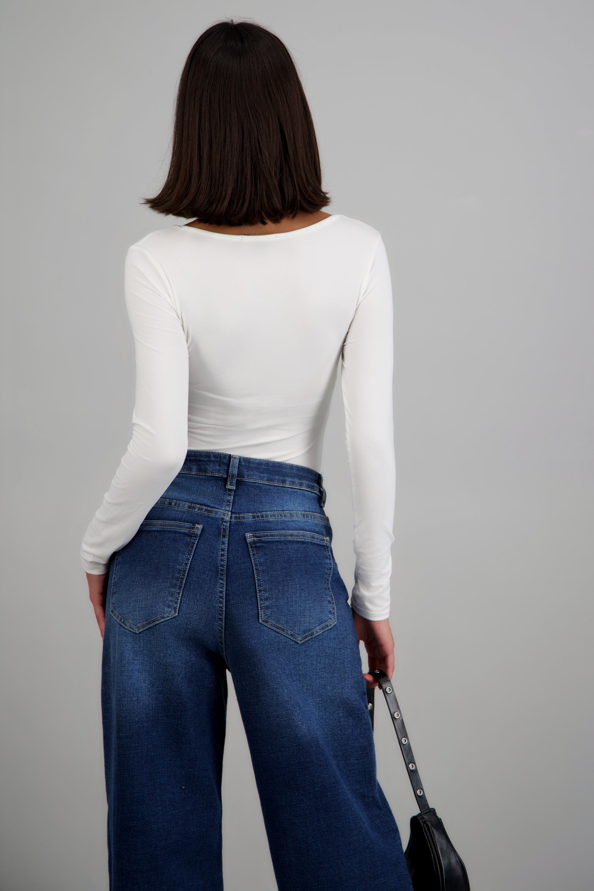 Bodysuit escote v manga larga BLANCO