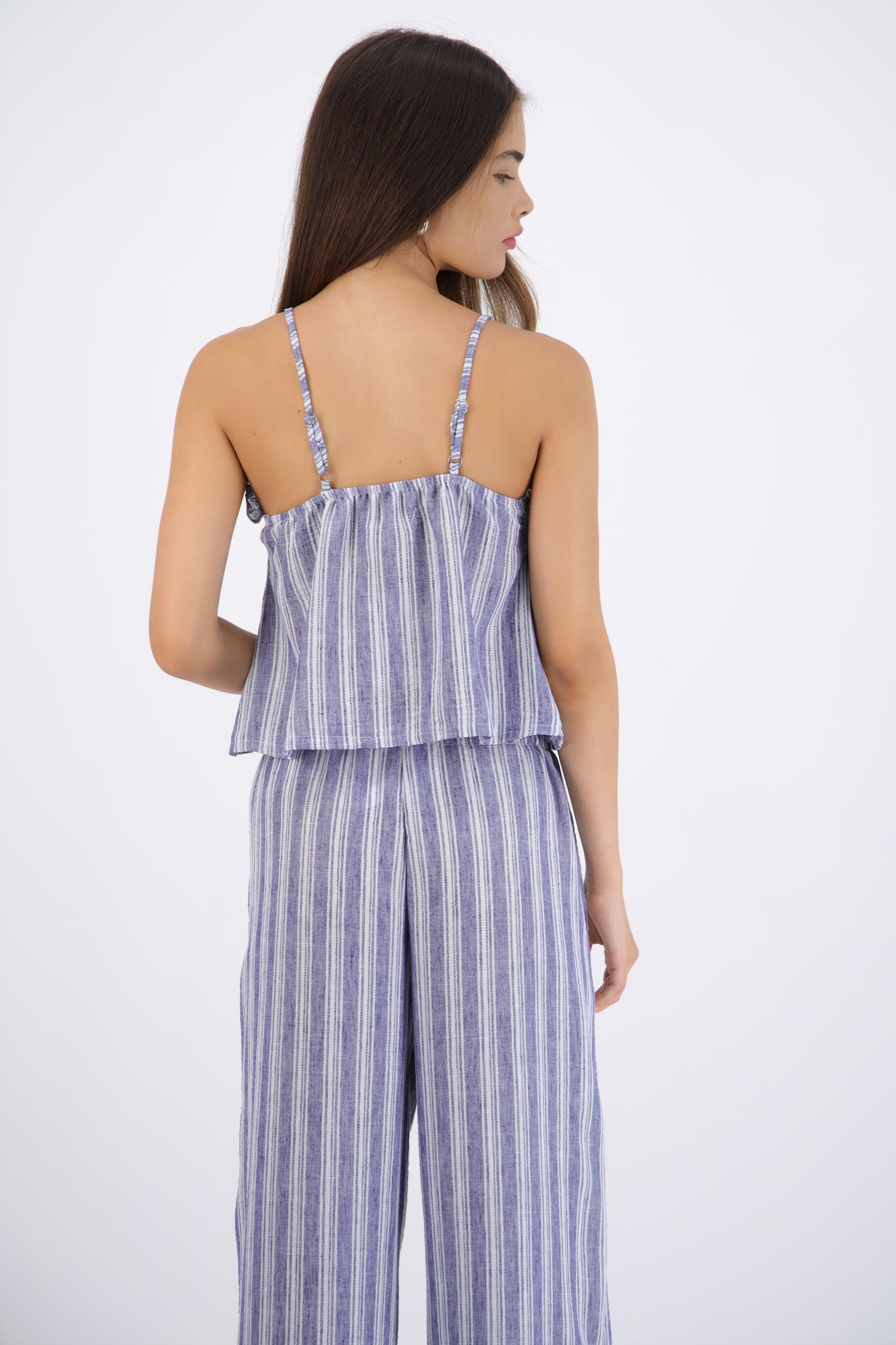 Top tirantes textura lineas AZUL COMBO
