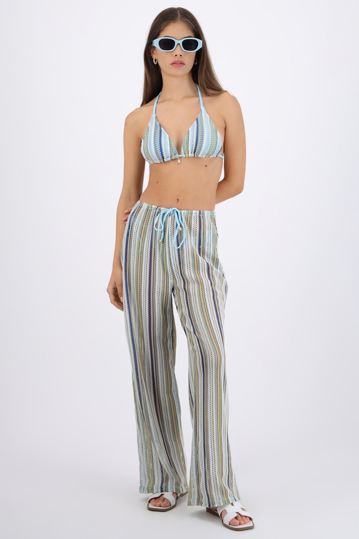 Bikini 3pzs crochet pantalón AZUL COMBO