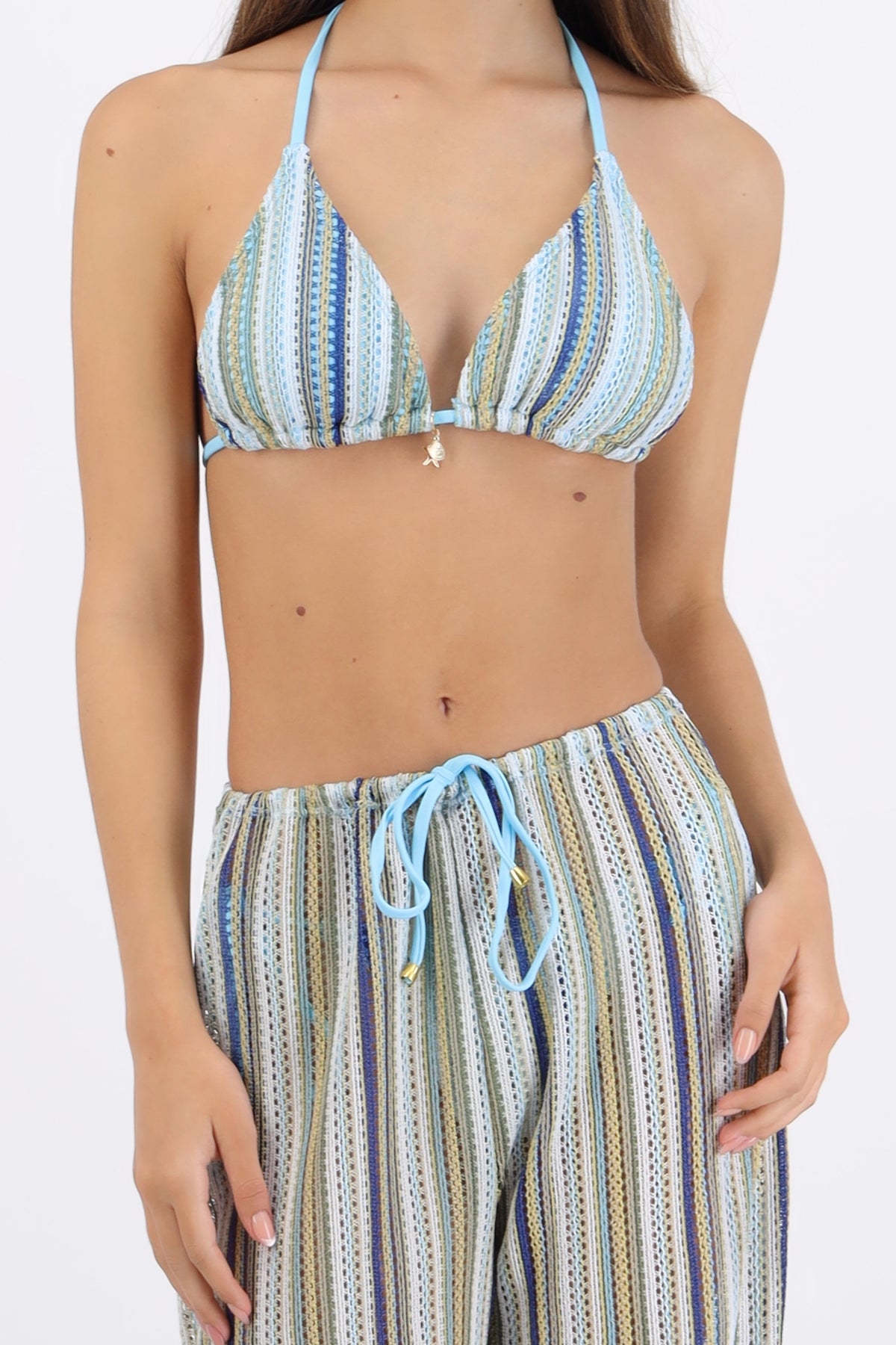 Bikini 3pzs crochet pantalón AZUL COMBO