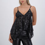 Top tirantes asimetrico lentejuelas