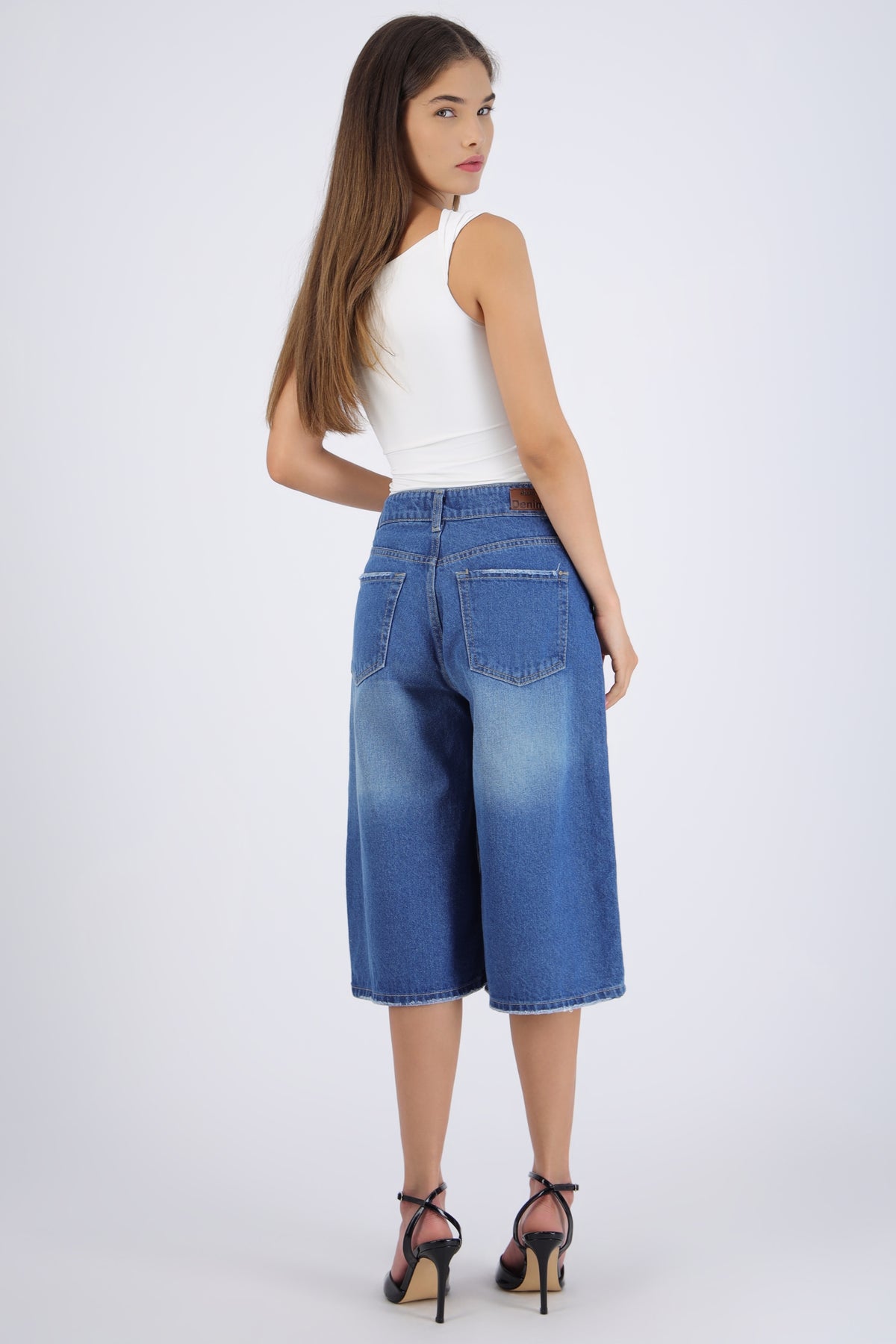 Bermuda denim larga MEDIUM WASH
