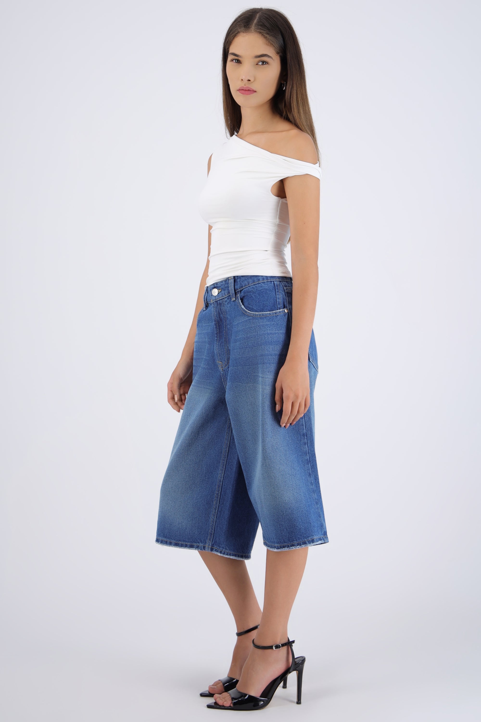 Bermuda denim larga MEDIUM WASH