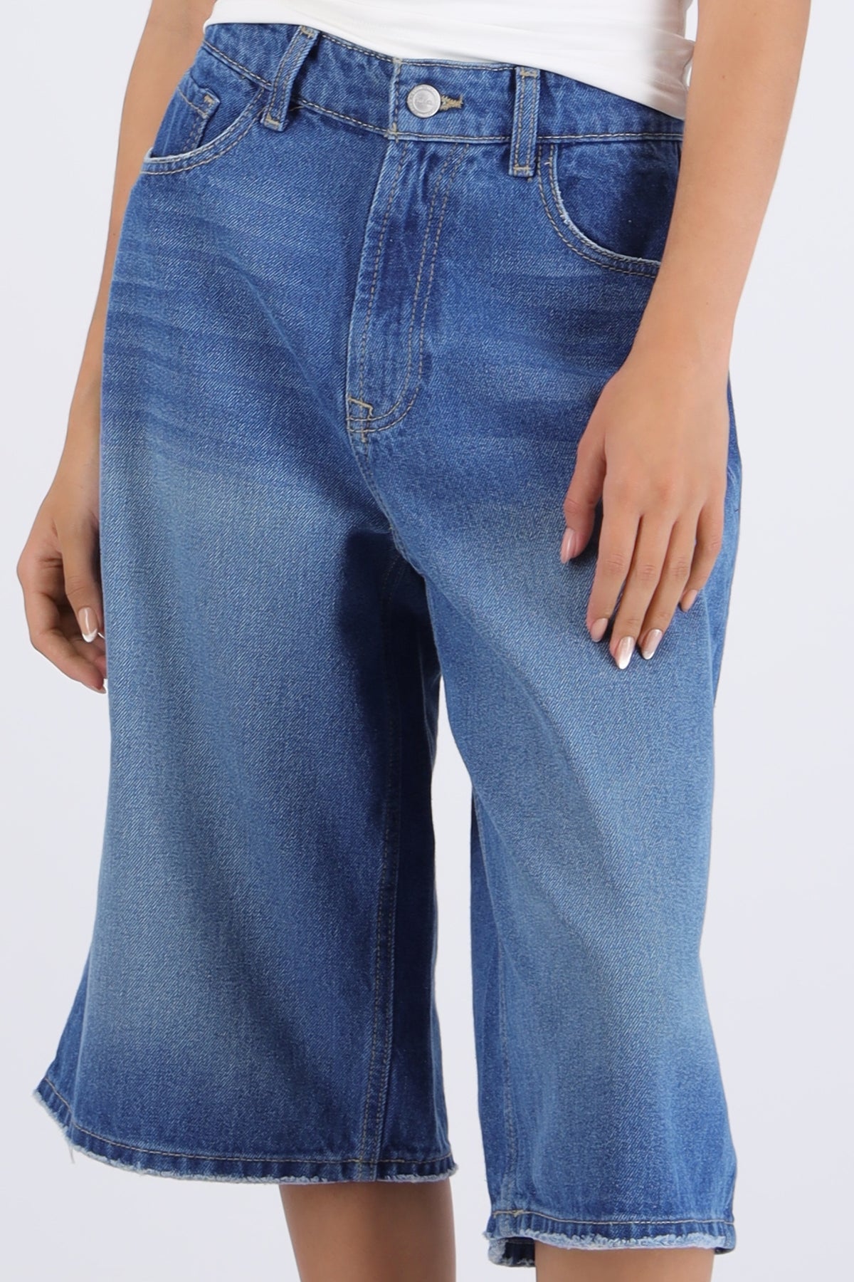 Bermuda denim larga MEDIUM WASH