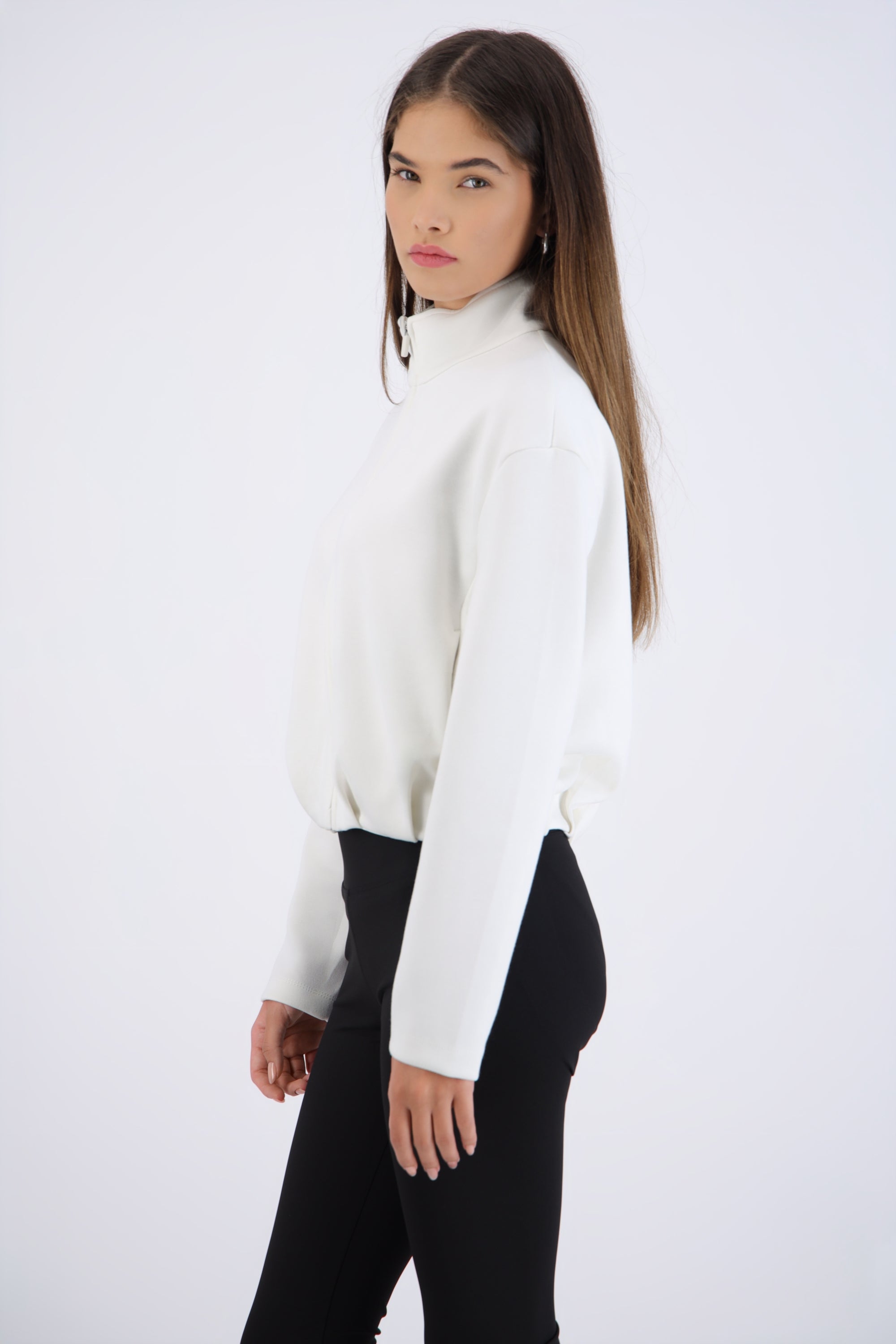Sudadera modal balloon lisa HUESO