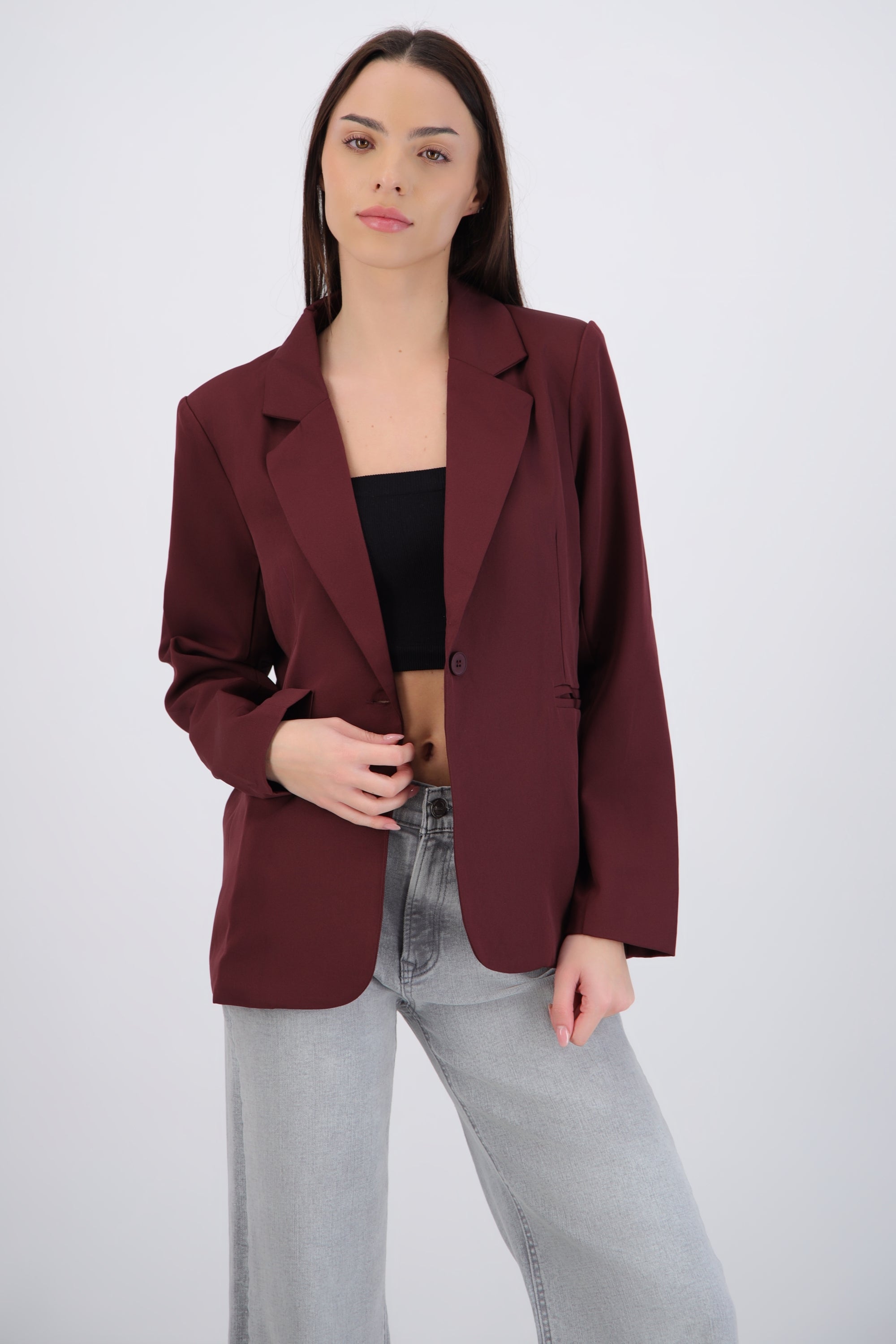 Saco liso oversized