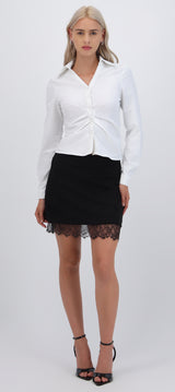 Falda mini suede encaje
