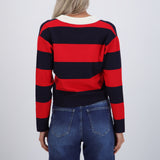 Suéter ligero polo rayas