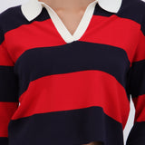 Suéter ligero polo rayas