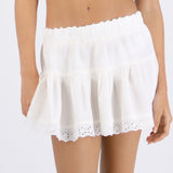 Falda mini olan detalle crochet