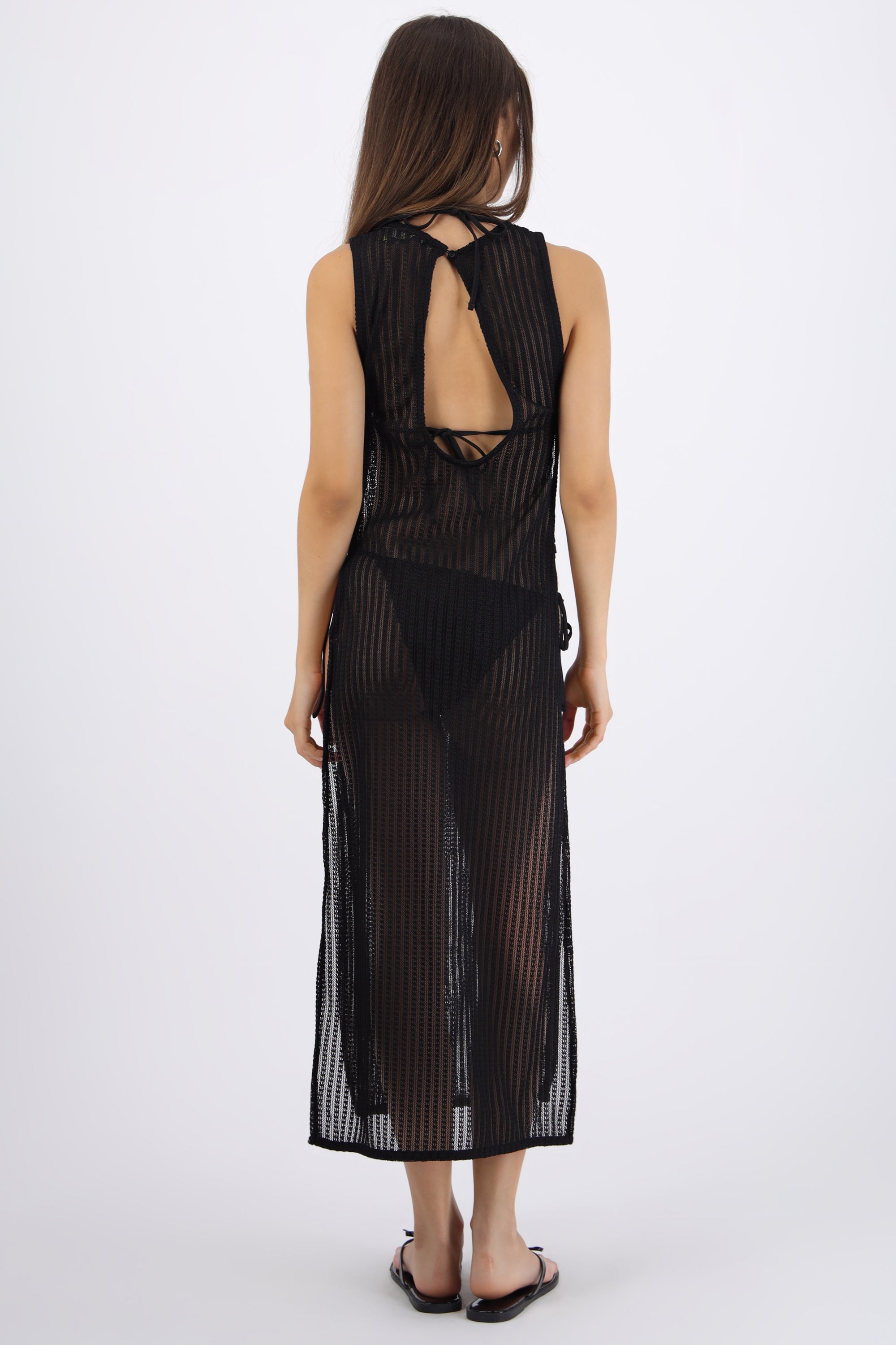 Vestido salida aros costados NEGRO