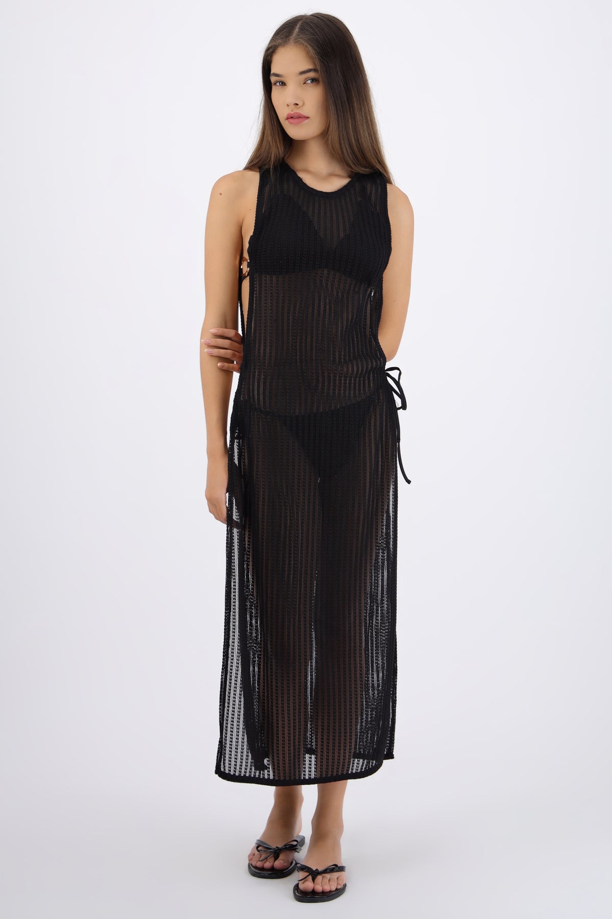 Vestido salida aros costados NEGRO