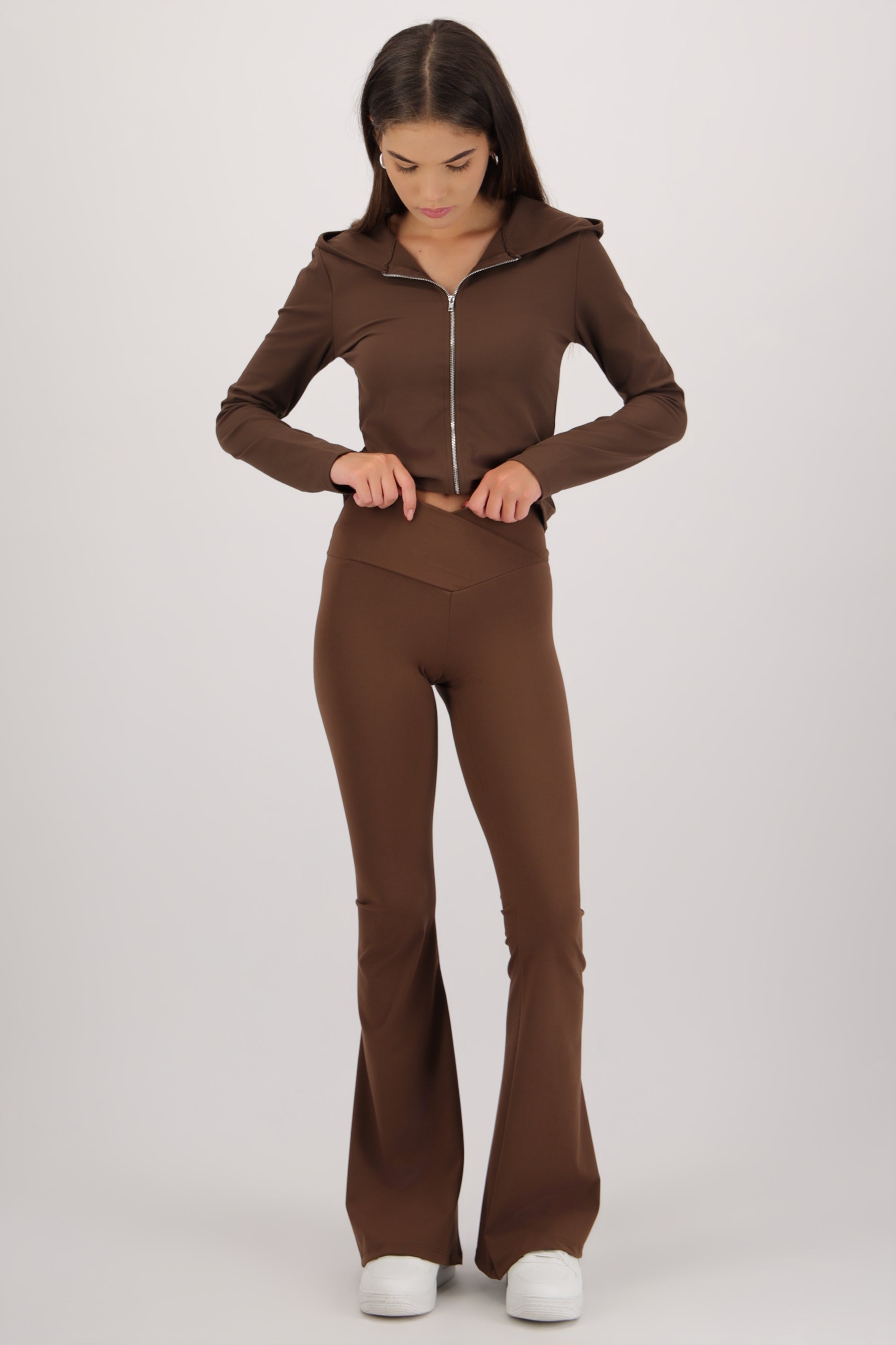 Leggings flare pretina cruzada CAFE