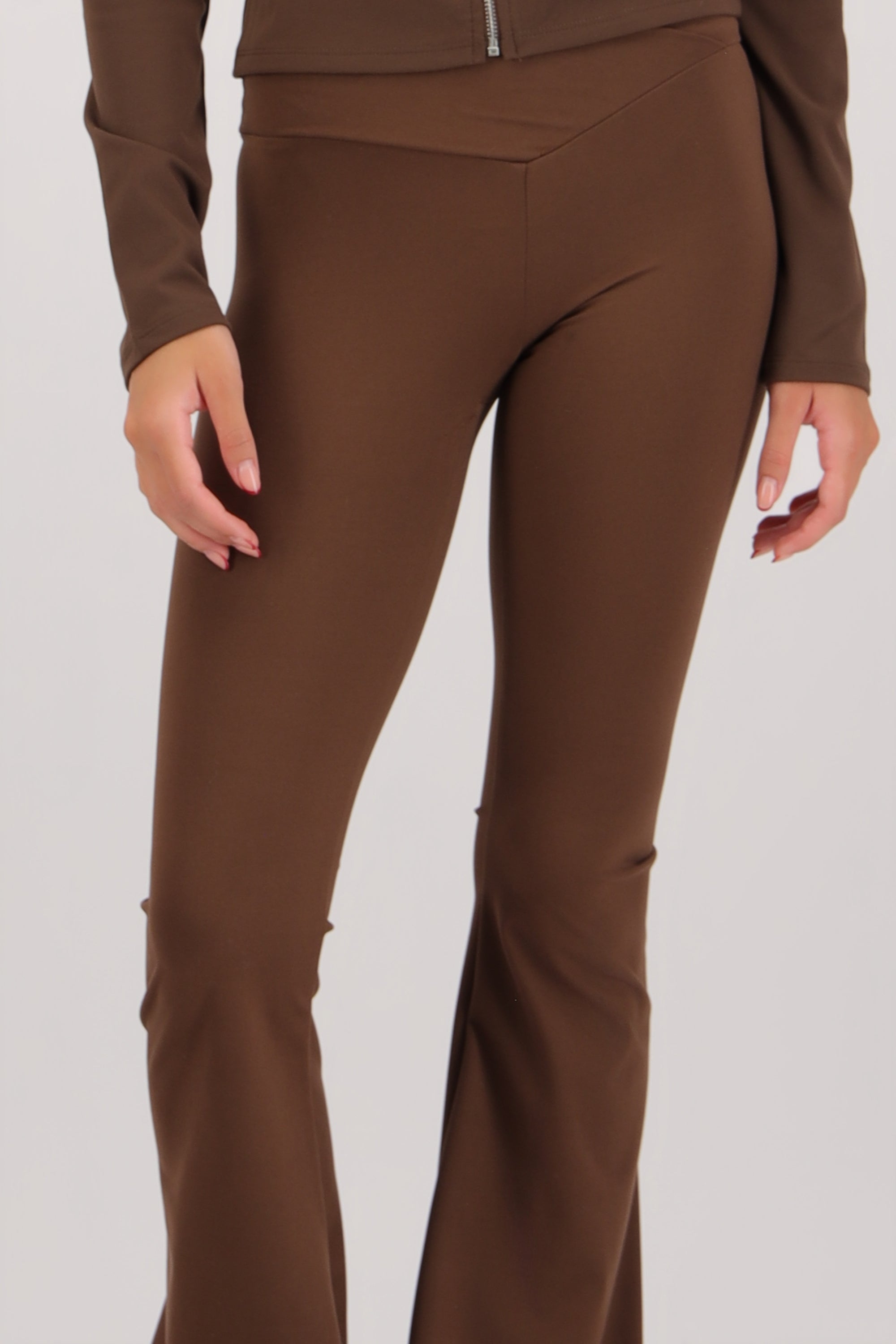Leggings flare pretina cruzada CAFE