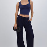 Pantalón wide leg detalle jareta