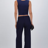 Pantalón wide leg detalle jareta