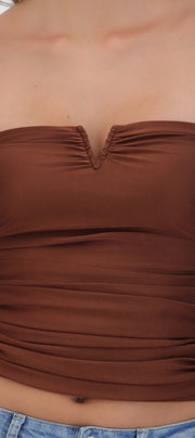 Top drapeado strapless
