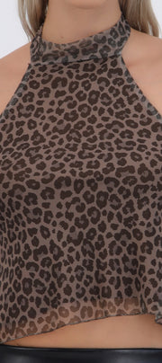 Top halter estampado animal print