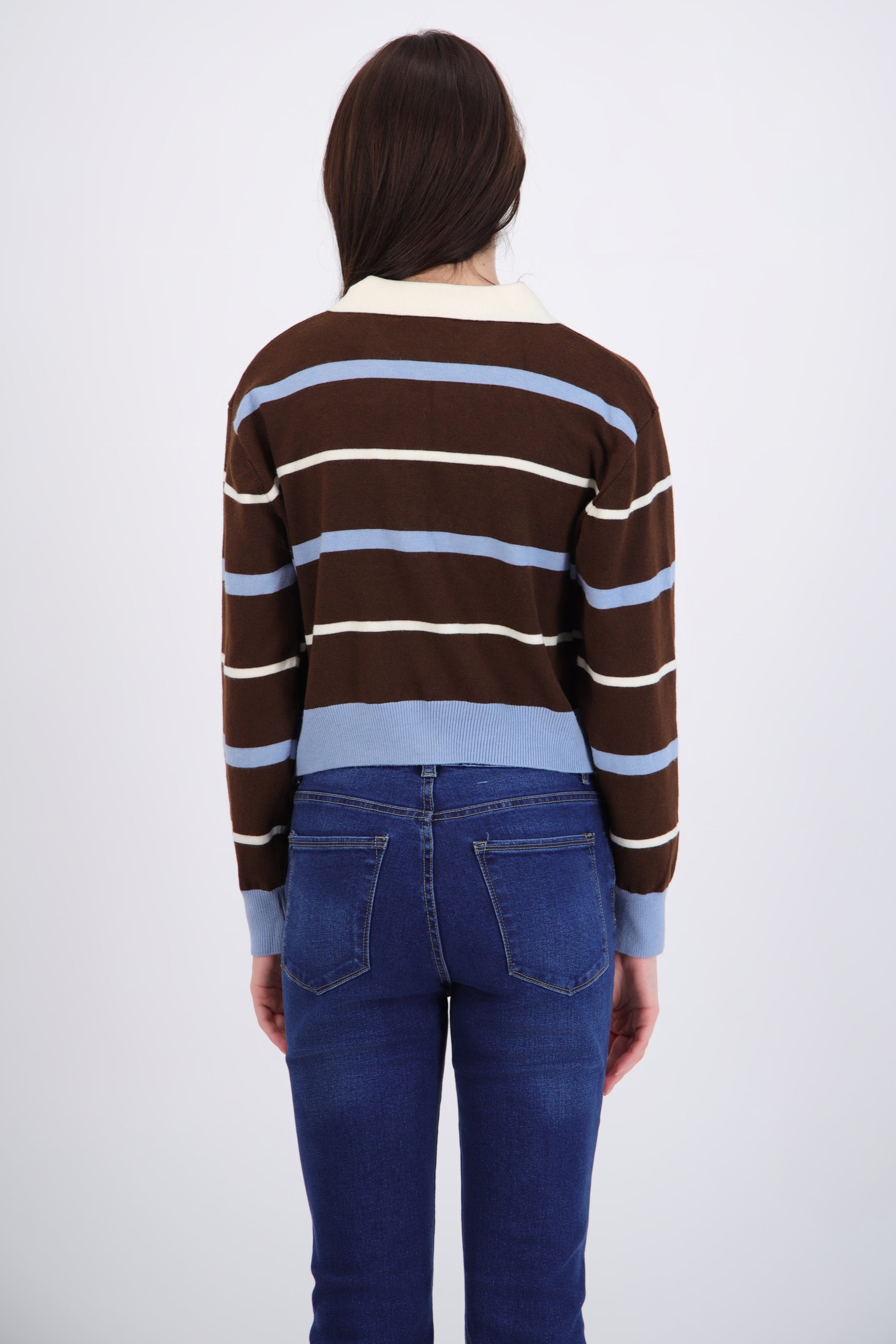 Suéter polo rayas