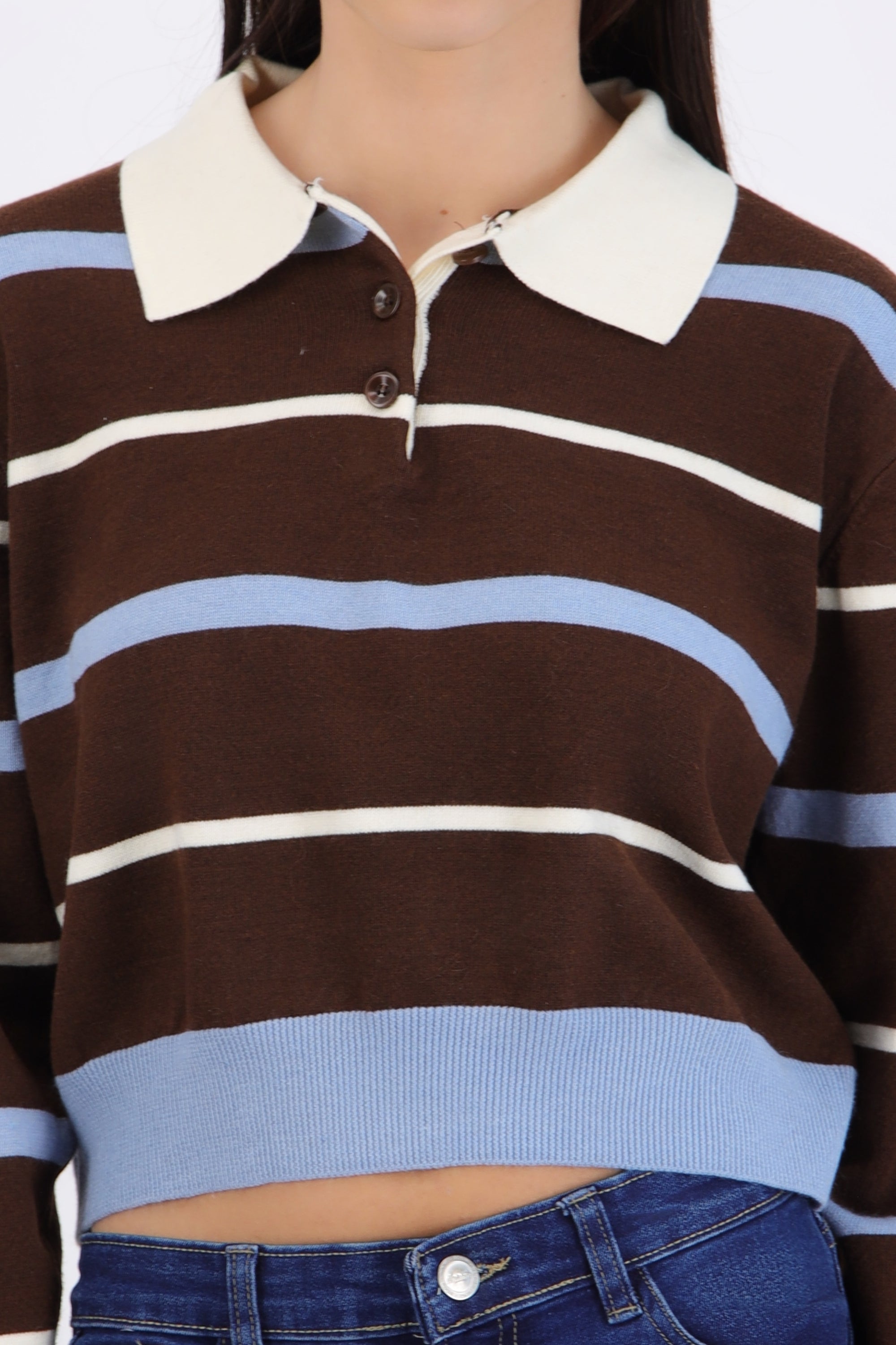 Suéter polo rayas