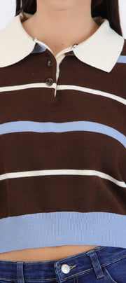 Suéter polo rayas