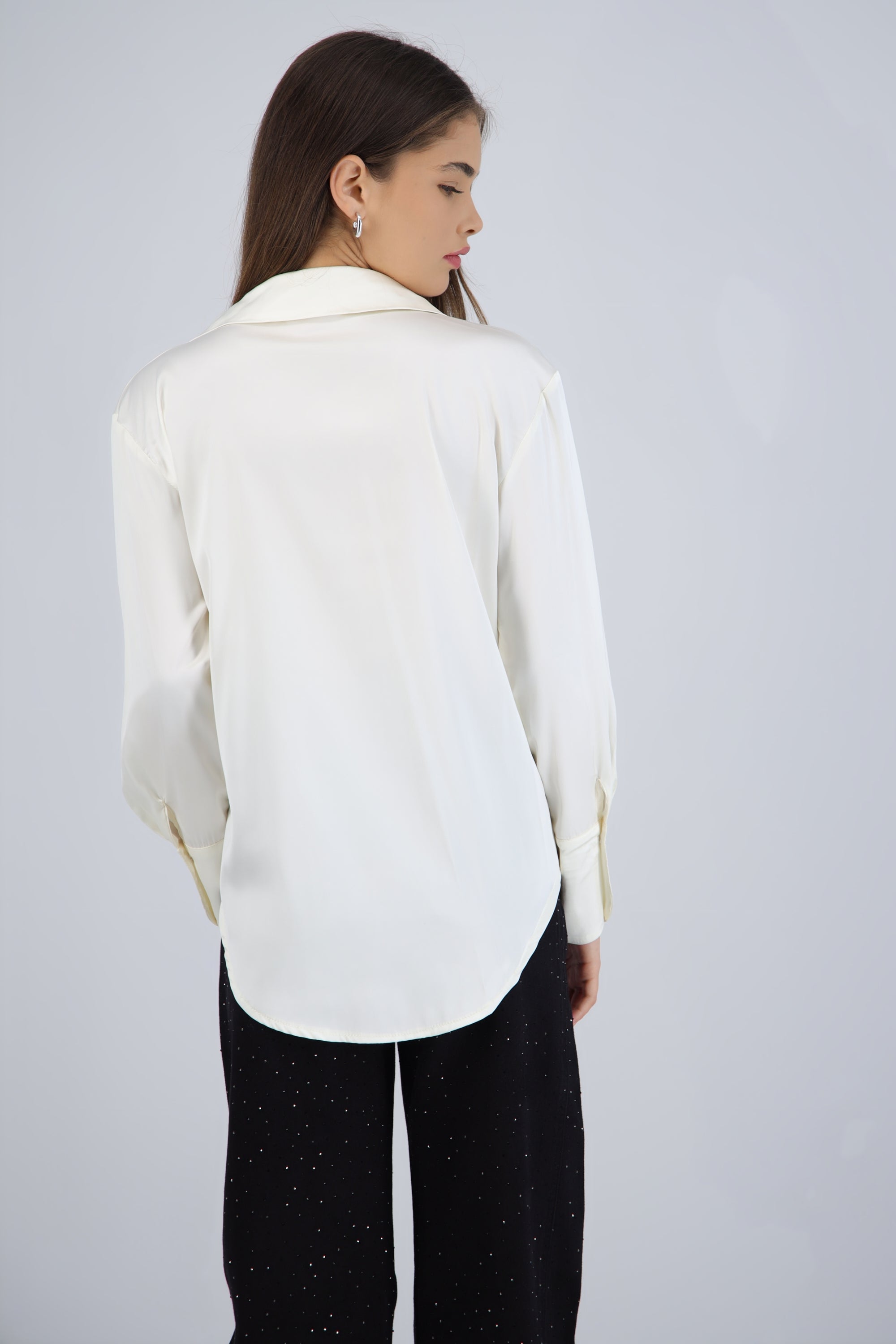 Camisa manga larga satin HUESO