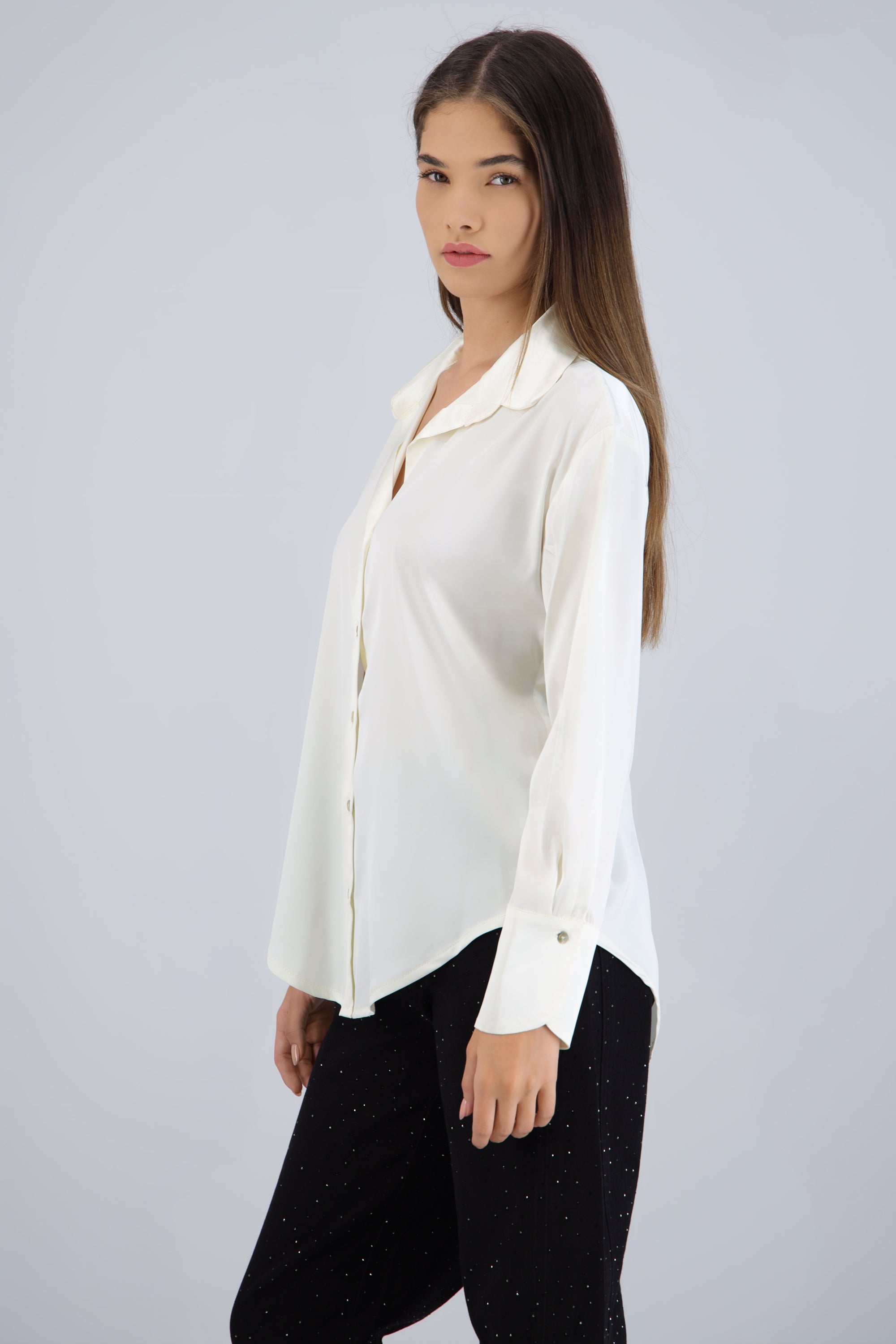 Camisa manga larga satin