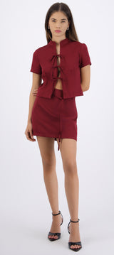 Falda mini con short detalle lazos