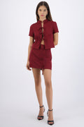 Falda mini con short detalle lazos
