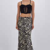Falda midi estampado zebra