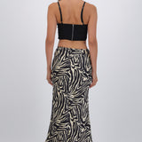 Falda midi estampado zebra