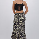Falda midi estampado zebra