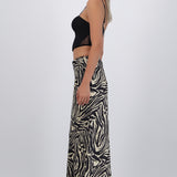 Falda midi estampado zebra