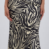 Falda midi estampado zebra